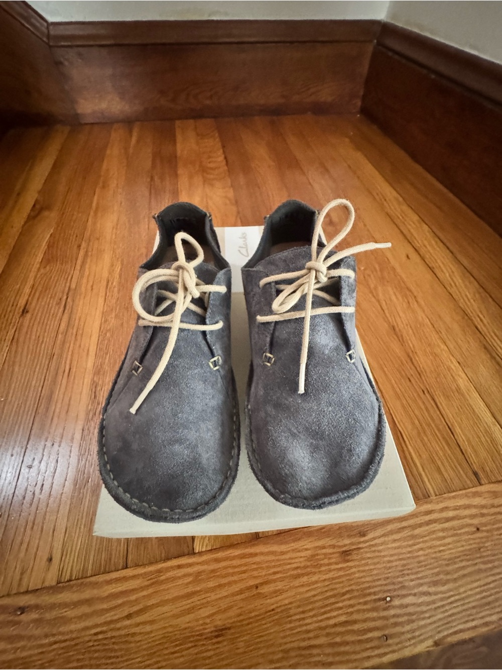 Clarks Janey Mae Dark Grey Suede Lace Up Shoes Women’s 7.5